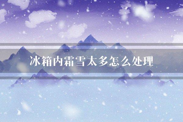 冰箱内霜雪太多怎么处理