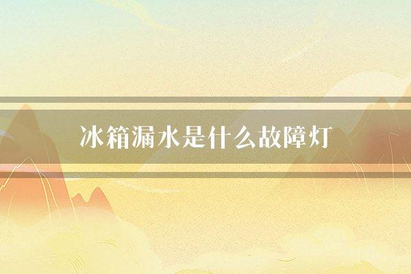 冰箱漏水是什么故障灯