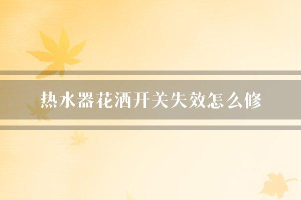 热水器花洒开关失效怎么修