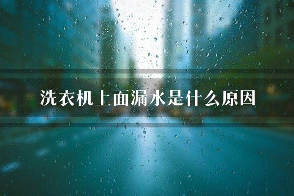 洗衣机上面漏水是什么原因