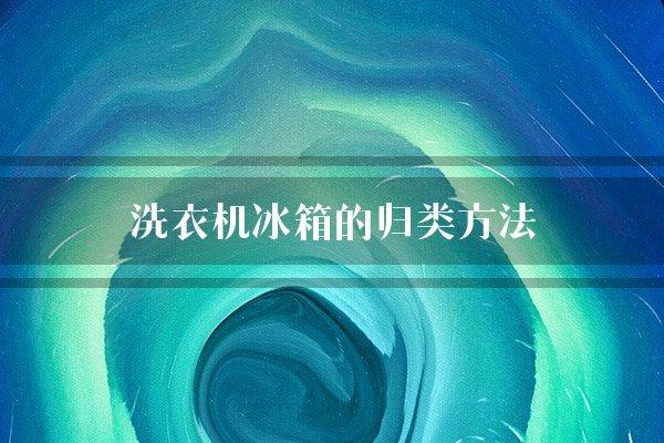 洗衣机冰箱的归类方法